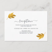 Chique gouden blad minimale bruiloft receptie informatiekaartje (Voorkant)