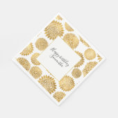 Chique gouden bloemen servetten (Hoek)