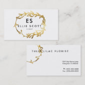 Chique gouden bloemig Lijst | Gedurfde zaken Visitekaartje (Voorkant / Achterkant)