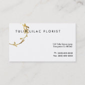 Chique gouden bloemig Lijst | Gedurfde zaken Visitekaartje (Achterkant)