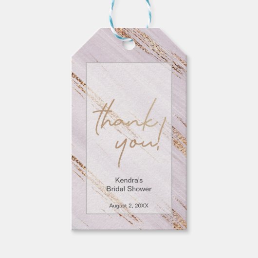 Chique gouden Bruid-to-be Naam Bruidsfeest Bedankt Cadeaulabel (Voorkant)