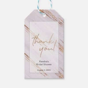 Chique gouden Bruid-to-be Naam Bruiloft Thank You Cadeaulabel