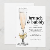 Chique gouden brunch en bubbelig Vrijgezellenfeest Kaart (Voorkant / Achterkant)