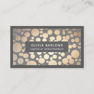 Chique gouden cirkels grijs trendy designer visitekaartje