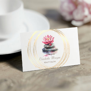 Chique gouden cirkels Lotus Zen Stenen Visitekaartje
