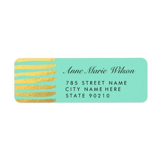 Chique gouden effectlijnen retourneren adreslabels etiket (Voorkant)