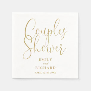 Chique gouden elegante bruidsparen bruiloft douche servet