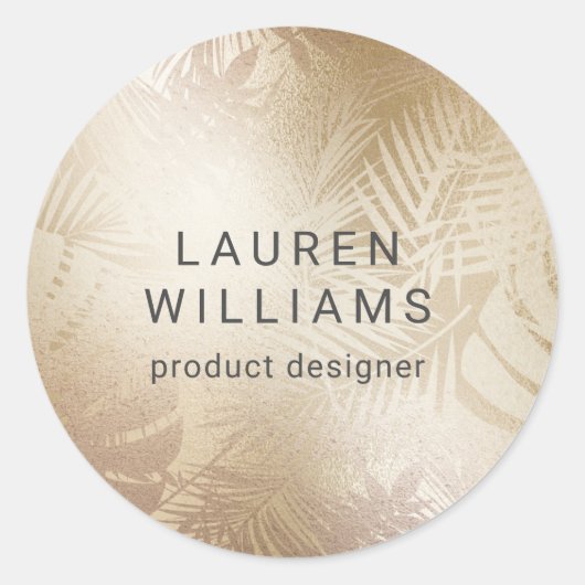 chique gouden faux folie elegant monogram ronde sticker (Voorkant)