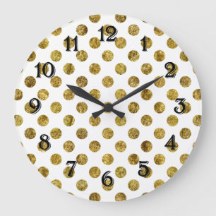 Chique Gouden Glam Dots Grote Klok