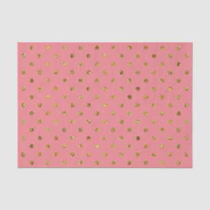 Chique Gouden Glam en Roze Polka Dots Tissuepapier