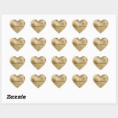Chique Gouden Glam Glitter Bruiloft Hart Sticker (Vel)