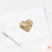 Chique Gouden Glam Glitter Bruiloft Hart Sticker (Envelop)
