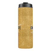 Chique gouden glitter monogram naam thermosbeker (Voorkant)
