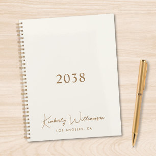 Chique Gouden Handtekening Monogram Crème Zakelijk Planner