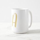 Chique Gouden Kleur Monogram Professionele Kalligr Koffiemok (Voorkant rechts)