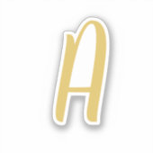 Chique Gouden Kleur Monogram Professionele Kalligr Sticker (Voorkant)