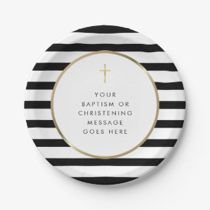 Chique Gouden Kruis Streep Doop Christening Berich Papieren Bordje