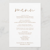 Chique gouden script bruiloft receptie menu (Voorkant)