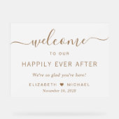 Chique gouden script bruiloft welkom Frosted Acryl Bord (Voorkant)