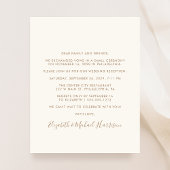 Chique gouden script foto bruiloft receptie uitnod