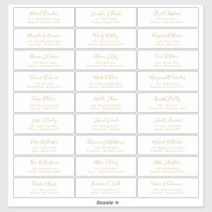 Chique gouden script gastnamen Adres Sticker