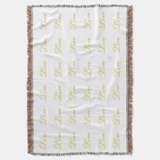 Chique gouden script wit liefde bruiloft kalligraf deken (Voorkant Verticaal)