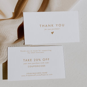 Chique gouden typografie business dank u kortingskaartje
