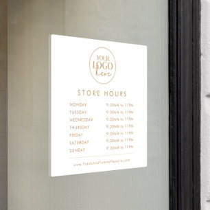 Chique Gouden Typografie Zakelijk Logo Winkeluren Raamsticker