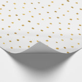 Chique gouden witte Stippen Cadeaupapier (Hoek)