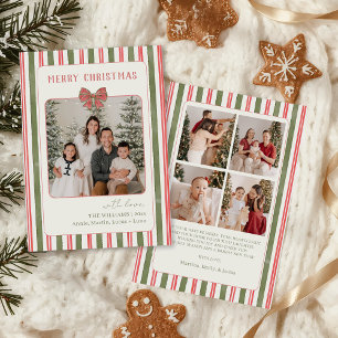 Chique Grandmillennial Coquette Kerst Foto Feestdagenkaart
