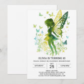 Chique grillige fee verjaardag kaart (Voorkant / Achterkant)