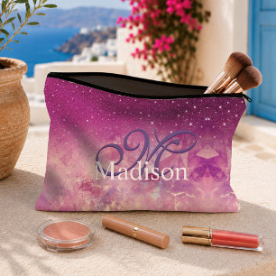 Chique grillige roze fuchsia ombre glitters monogr etui