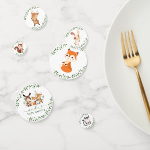 Chique groen bosdieren Baby shower feest Confetti