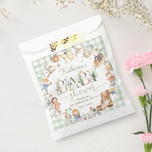 Chique groen kinderkamer rijm neutraal Baby shower Bedankzakje (Gezegeld)