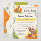 Chique groene bosdieren baby shower bos kaart (Voorkant / Achterkant)