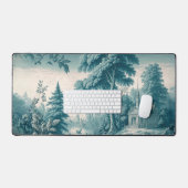 chique groene Franse Toile de Jouy Desk Mat (Keyboard & Muis)