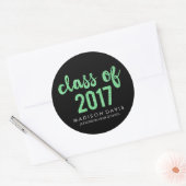 Chique groene glitter | Klasse van 2017 Afstuderen Ronde Sticker (Envelop)