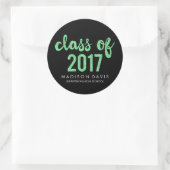 Chique groene glitter | Klasse van 2017 Afstuderen Ronde Sticker (Tas)