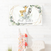 Chique Groene Jungle Dieren Baby Shower Welkom Spandoek (Insitu)