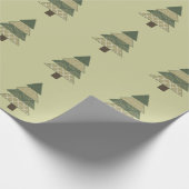 Chique groene kerstboom cadeaupapier (Hoek)