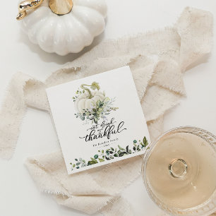 Chique Groene Witte Pompoen Thanksgiving Servet