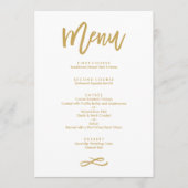 Chique hand geletterd gouden bruiloft menu (Voorkant)