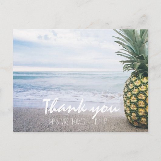 Chique Hand Lettered Ananas Dank u Briefkaart (Voorkant)