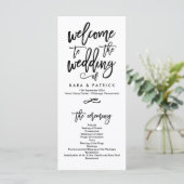 Chique Hand Lettered Bruiloft Ceremonie Programma (Staand voorkant)