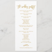 Chique Hand Lettered Bruiloft Ceremonie Programma (Achterkant)