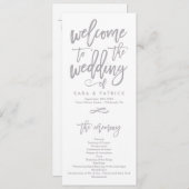 Chique Hand Lettered Bruiloft Ceremonie Programma (Voorkant / Achterkant)