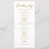 Chique Hand Lettered Bruiloft Ceremonie Programma (Achterkant)