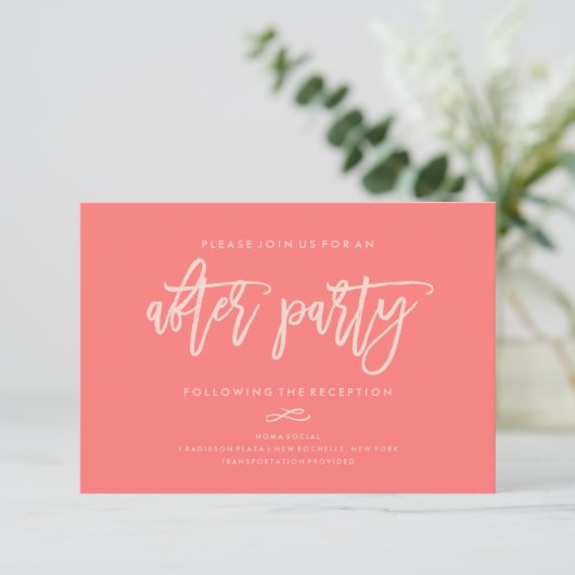 Chique Hand Lettered Bruiloft na Party uitnodiging (Staand voorkant)