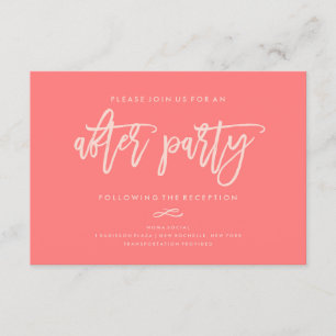 Chique Hand Lettered Bruiloft na Party uitnodiging