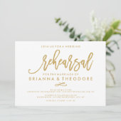 Chique Hand Lettered Bruiloft Repetitie Goud Kaart (Staand voorkant)